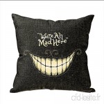 NicholasCGShopOnline C6597F Cotton Linen Decorative Throw Pillow Case Cushion Cover Funny We Are All Mad Here Personalized 18 "X18 " - B01BIXINS8